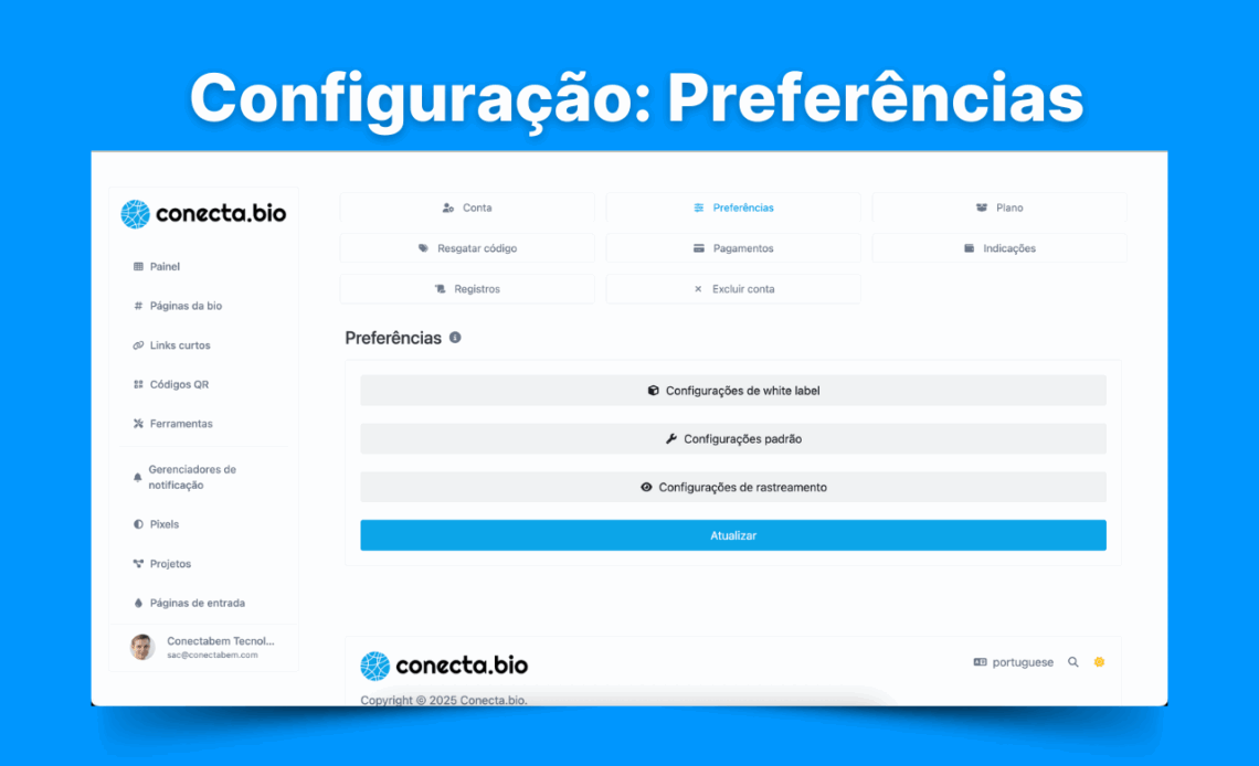 Conta e Perfil: Preferências