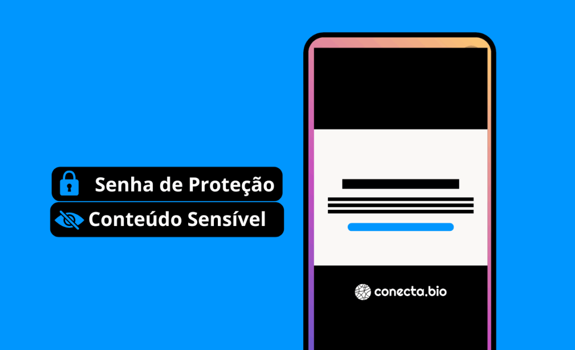 Páginas, blocos e links: Senha e conteúdo sensível