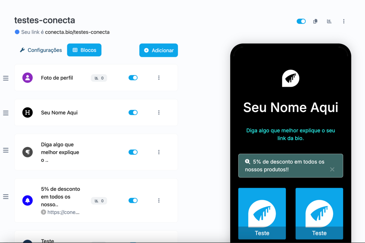 Otimizando seu conecta.bio