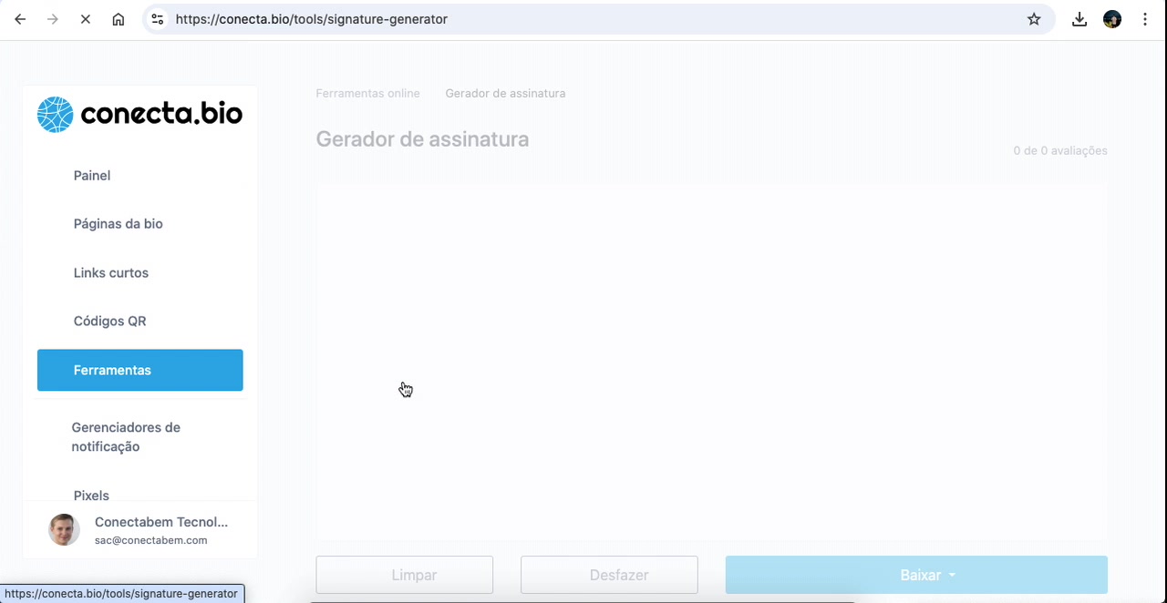 Vídeo demonstrativo do gerador de assinatura